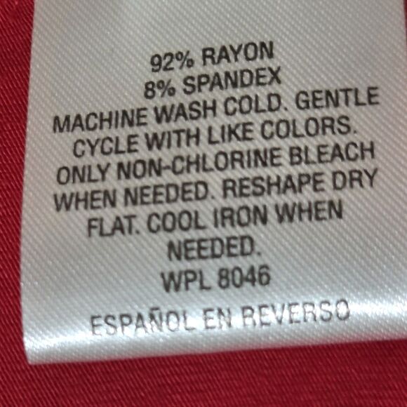 Style & Co Red A-Line Swing Dress Sleeveless Scoop Neck Large Rayon Summer Dress - Picture 11 of 12